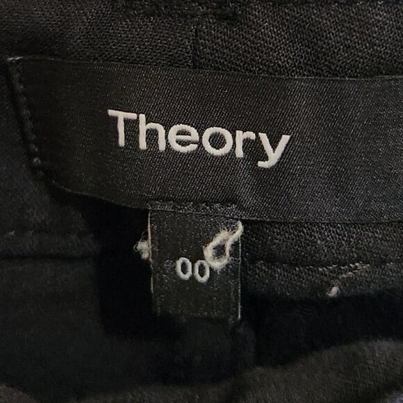 Theory Black Mid Rise Ankle Stretch Travel Work Classic Skinny Pants Size 00 - Picture 6 of 6